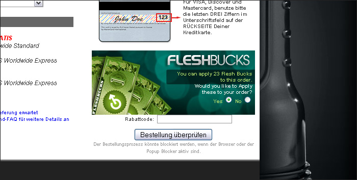 Fleshlight FleshBucks Rabatt hinzufügen